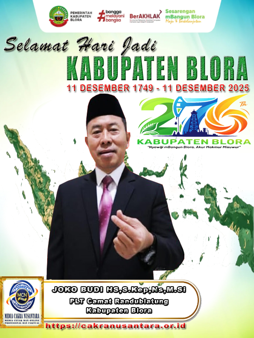 PLT Camat Randublatung Joko Budi HS Ajak Masyarakat Tetap Semangat di Hari Jadi Blora ke-276