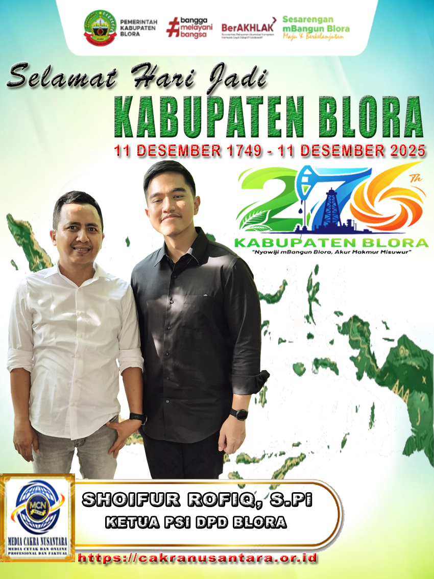Ketua PSI DPD Blora Shoifur Rofiq Sampaikan Ucapan Hari Jadi ke-276, Tegaskan Semangat Perjuangan “Partai Orang Kecil”