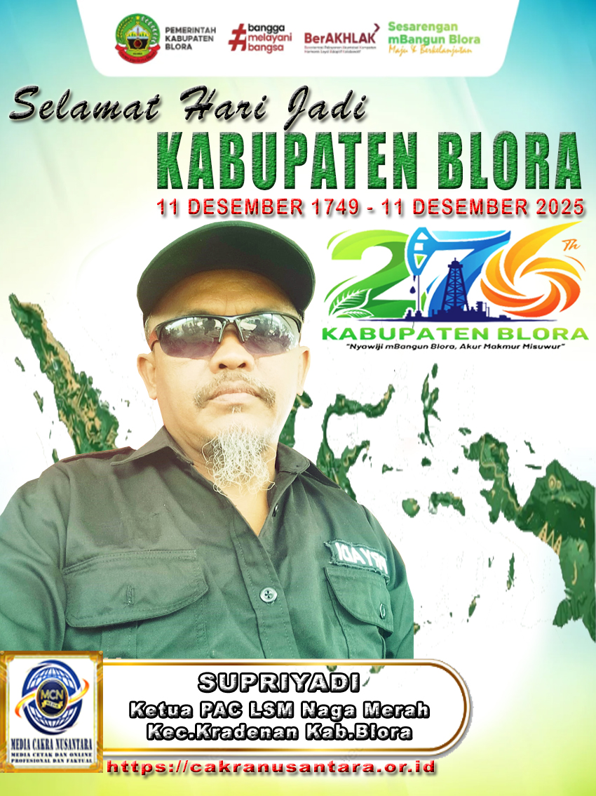Ketua PAC LSM Naga Merah Kradenan, Supriyadi: Komitmen Mengabdi untuk Rakyat Kecil di Momen Hari Jadi Blora ke-276
