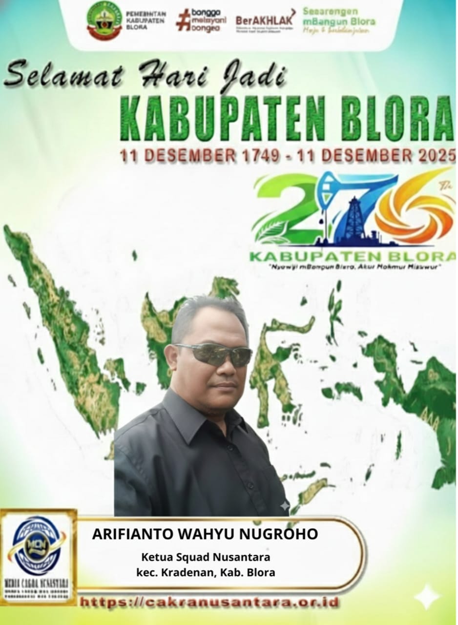 Ketua PAC Squad Nusantara Kradenan Ucapkan Selamat Hari Jadi Blora ke-276